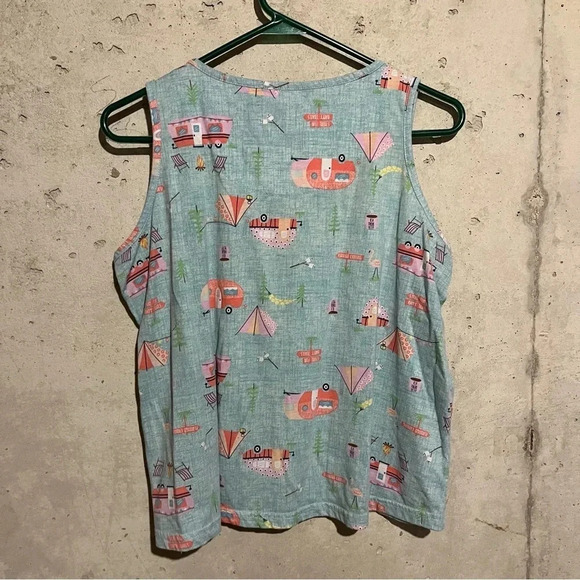 Mia Lucce Pajama Tank Top CAMPING RV VACATION Womens Size M - Picture 5 of 7